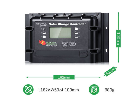 12V/24V 2280W 최대 PV 전력 IP22 디지털 태양 전지 제어기 PWM 태양 조절기