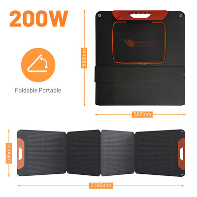 12V 휴대용 접이식 태양 전지 패널 200W 단 결정적 실리콘 태양 전지 패널 IP65
