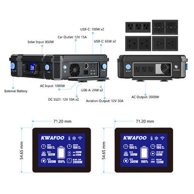 MPPT 충전 2000W 휴대용 태양광 발전소 블루투스 및 WIFI APP