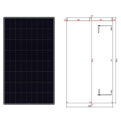 12V 100W 초 얇은 반 유연성 모노 크리스탈린 태양 패널