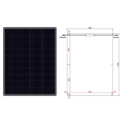 좋은 가격 가벼운 굽히는 반 유연 태양 전지 패널 PV 모듈 200w 12V 유연 태양 전지 패널 온라인으로